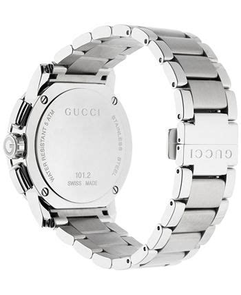 gucci men's swiss chronograph stainless steel bracelet watch 44mm ya101204|gucci watch 44mm.